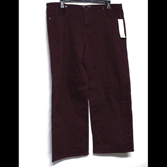No Boundaries XXL (20) No Waist Wide Leg Baggy Burgundy Jeans - Picture 1 of 14